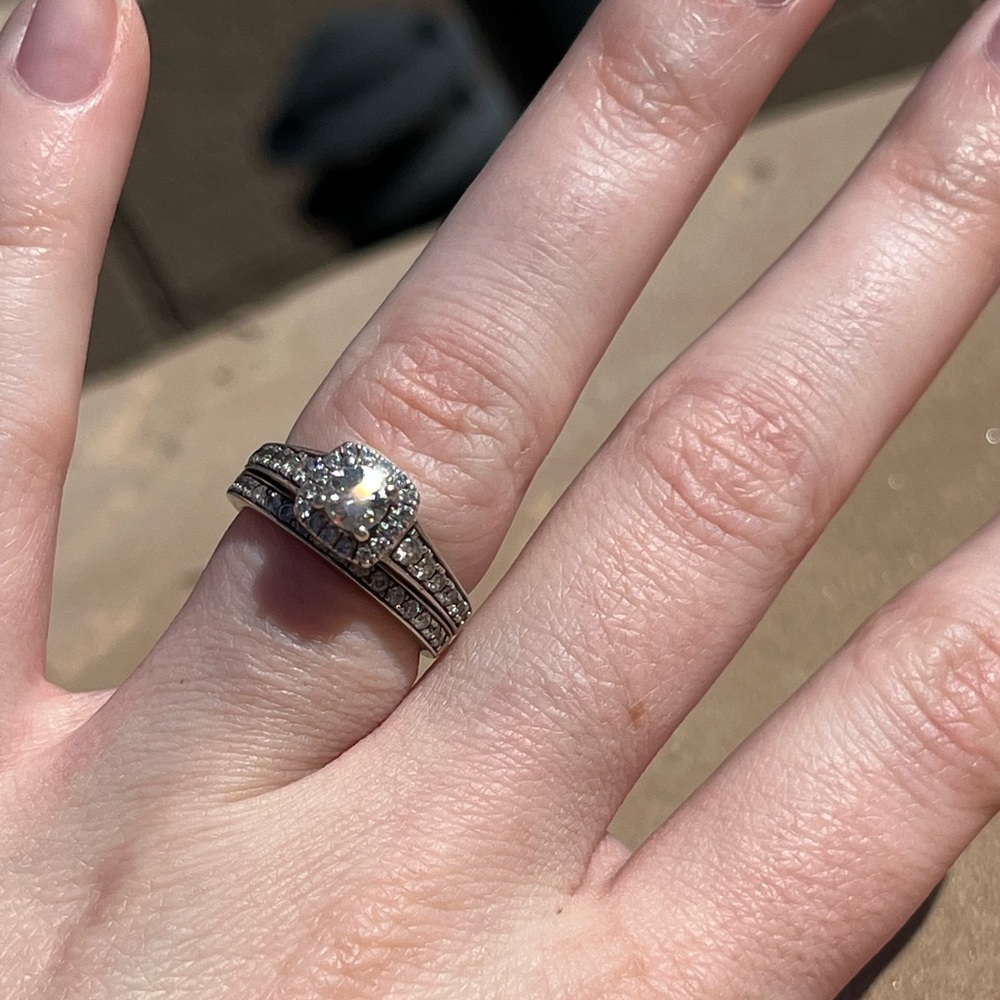 Princess Cut Wedding Band And Wedding Ring Soldered T… Gem